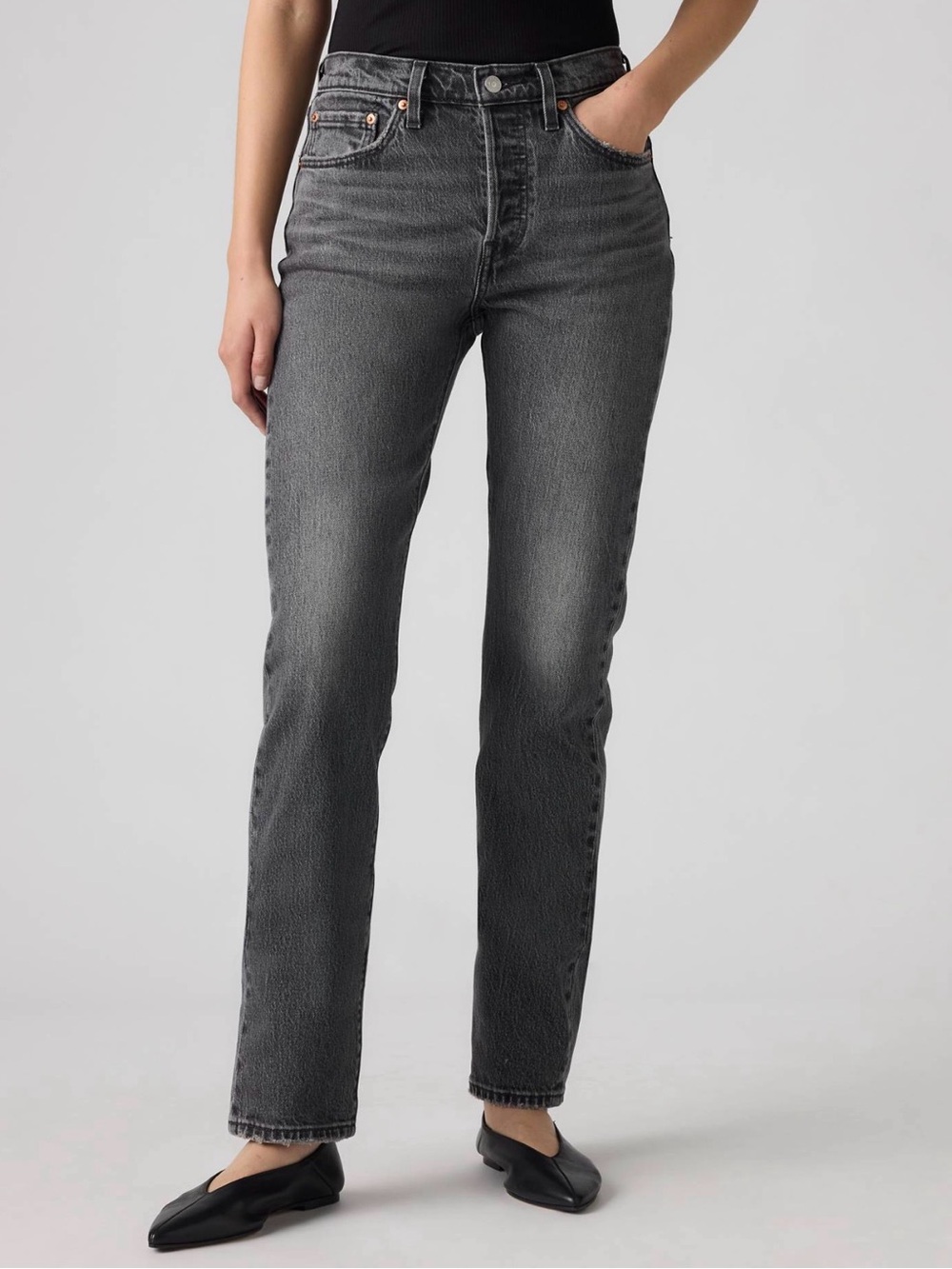 Levi’s 501 Original Fit Gray Jeans Women’s W32 L30 Straight Leg Button Fly